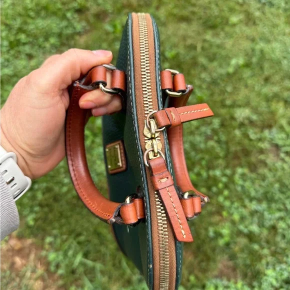 Dooney & Bourke Forest Green and Tan Mini Bag - Picture 5 of 11